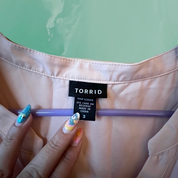 Torrid Blush Pink Sleeveless Pocket Blouse - Picture 9 of 11